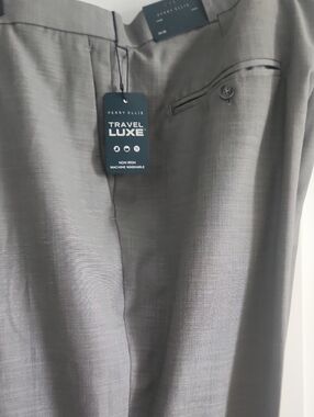 Perry Ellis Grey Travel Luxe Dress Pants 40 * 36
